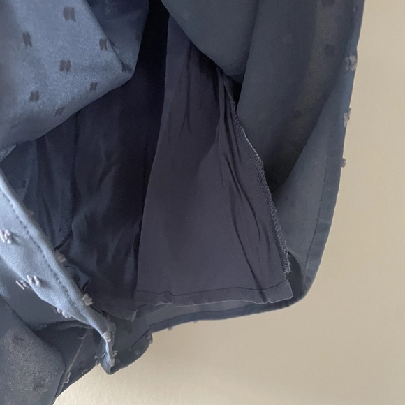 New Altar’d State Romper Dress Size Large Blue Lined Dots Flutter Sleeves - Picture 3 of 9